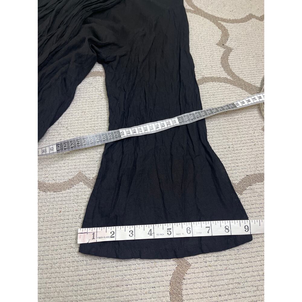 J.P. &Mattie Black Ruched Cotton Tunic Top 3/4 Sleeve Gathered Front,Size Large - Picture 9 of 10